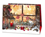 Antella Пакет подарочный бумажный новогодний горизонтальный 23х18х10 окошко